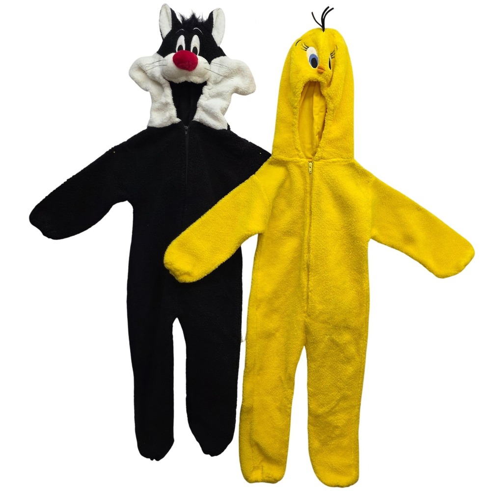 Warner Bros Kids Sylvester Tweety Bird Fleece Costume Set Small Looney Tunes*
